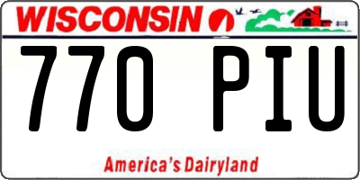 WI license plate 770PIU