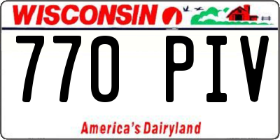 WI license plate 770PIV