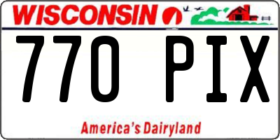 WI license plate 770PIX