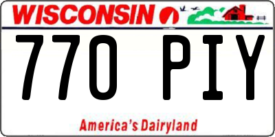 WI license plate 770PIY