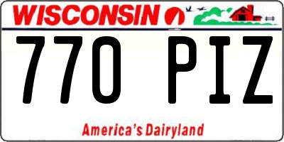 WI license plate 770PIZ