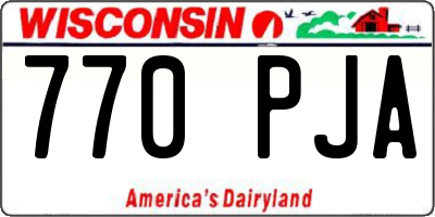 WI license plate 770PJA