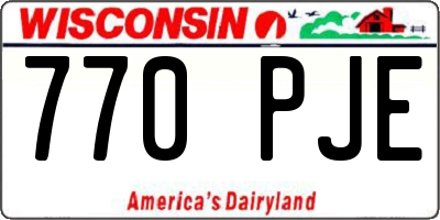 WI license plate 770PJE