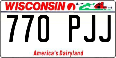 WI license plate 770PJJ