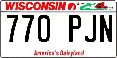 WI license plate 770PJN