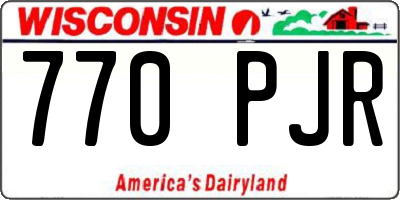 WI license plate 770PJR