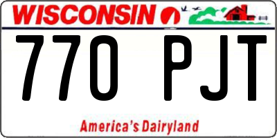 WI license plate 770PJT