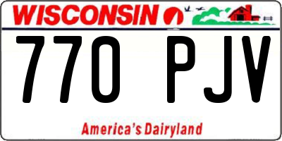 WI license plate 770PJV