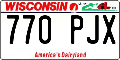 WI license plate 770PJX