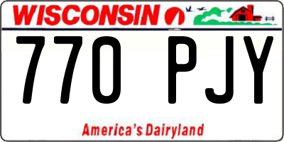 WI license plate 770PJY