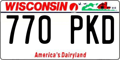 WI license plate 770PKD