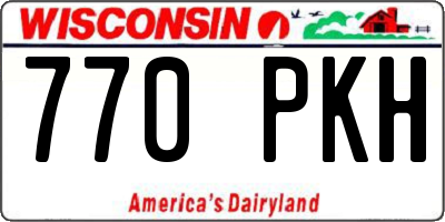 WI license plate 770PKH