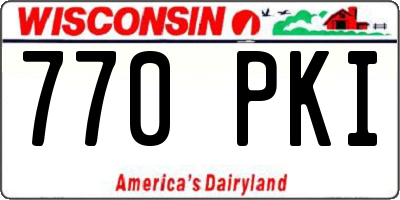 WI license plate 770PKI