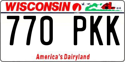 WI license plate 770PKK