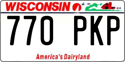 WI license plate 770PKP