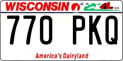 WI license plate 770PKQ