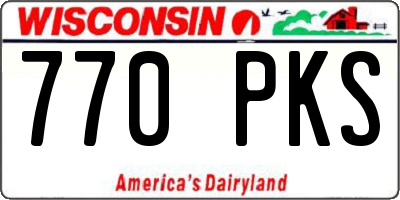 WI license plate 770PKS