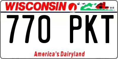 WI license plate 770PKT