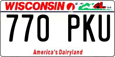 WI license plate 770PKU