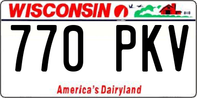 WI license plate 770PKV