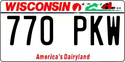 WI license plate 770PKW