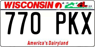 WI license plate 770PKX
