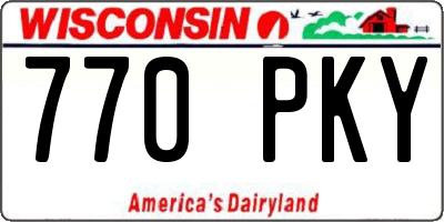 WI license plate 770PKY