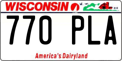 WI license plate 770PLA