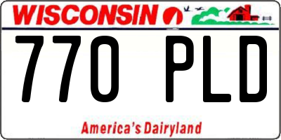 WI license plate 770PLD