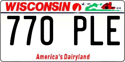 WI license plate 770PLE