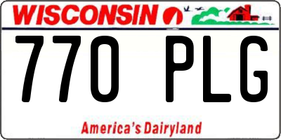 WI license plate 770PLG