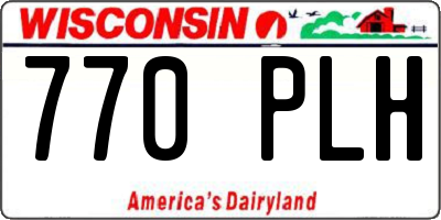 WI license plate 770PLH