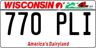 WI license plate 770PLI