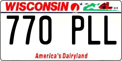 WI license plate 770PLL