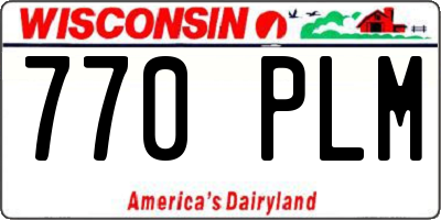 WI license plate 770PLM