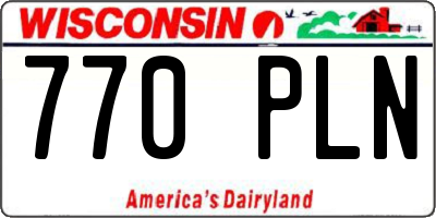 WI license plate 770PLN