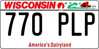 WI license plate 770PLP