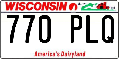 WI license plate 770PLQ