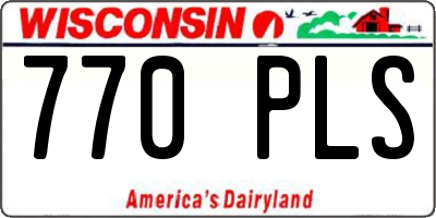 WI license plate 770PLS