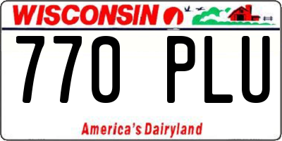 WI license plate 770PLU