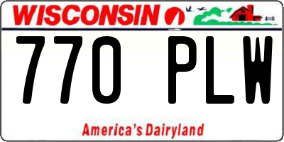 WI license plate 770PLW