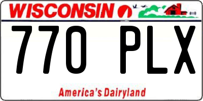 WI license plate 770PLX