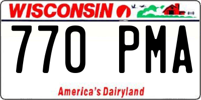 WI license plate 770PMA
