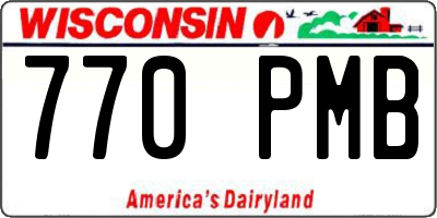 WI license plate 770PMB