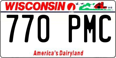 WI license plate 770PMC