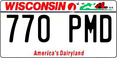 WI license plate 770PMD