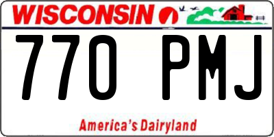 WI license plate 770PMJ