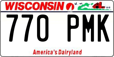 WI license plate 770PMK