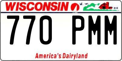 WI license plate 770PMM