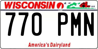 WI license plate 770PMN